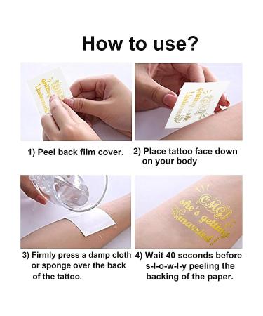 Bride Tribe Metallic Tattoo Set - 27 Temporary Tattoos for Bachelorette Party & Bridal Shower - Buy Online on GoSupps.com