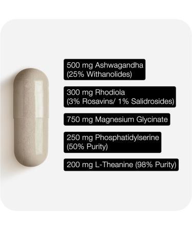 Cortisol Supplements for Women and Men 23,000mg Herbal Equivalent with 25% Withanolides Ashwagandha & 3% Rosavins Rhodiola 2000mg Extract Third-Party Tested 120 Capsules - Buy Online on GoSupps.com