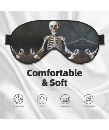 Skeletons Yoga Print Double-Sided Eye Mask Soft and Light Blocking for Enhancing Sleep Quality - Buy Online on GoSupps.com