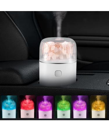 Weigudoc auto aroma diffuser for essential oils 100ml auto aromatherapy essential oil diffuser auto aroma diffuse USB charging with 7 color light for car office at home baby yoga (white)