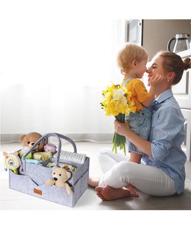 Meilleur Baby Diaper Caddy Organizer - Large Felt Caddy for Baby Girl & Baby Boy - Nursery Storage & Portable Basket - Buy Online on GoSupps.com