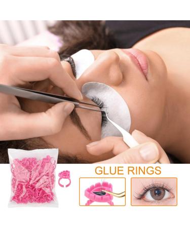 Glue Rings - Eyelash Extension Collector Holder 100 Pc Disposable Adjustable Cups | Eyelash Rings for Professional Cushion Kits Suitable for Ink Lip Products - Buy Online on GoSupps.com