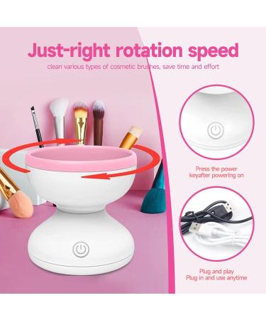 Electric Makeup Brush Cleaner | Fast & Efficient Cleaning Tool for Beauty Brush Set | Perfect Gift for Ladies & Mother's Day (Pinkish White - Buy Online on GoSupps.com