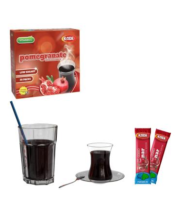 KOZA KOZA Pack of 30 Instant Powders for Hot or Cold Drinks - Turkish Tea - Iced Tea - Fruit Tea - Cayenne - Tea Powder - Pomegranate