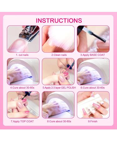 INPING Pink Gel Nail Polish Set - 6 Colors UV Neon Light Shimmer Glitter Peach Purple Hot Pink Varnish - Soak Off Long-Lasting Gel Polish for Nail Art Manicure Pedicure - Buy Online on GoSupps.com