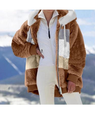 HANXIULIN Oversize Plush Jacket - Women's Warm Lined Fleece Coat with Hood Long Sleeve Trench Outerwear - Cozy 4XL Khaki Winter Sweatshirt - Buy Online on GoSupps.com