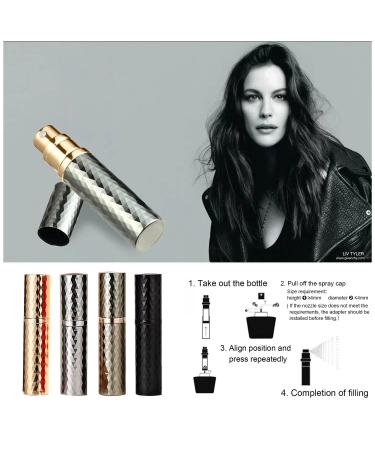 Travel Cologne Bottle - Gold & Grey Rhombic Refillable Perfume Atomizer | 5ml Travel Spray - Buy Online on GoSupps.com