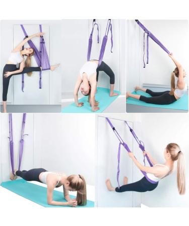 Yogagurt Stretch Band Premium Polyester Cotton Yoga Belt for Inversion Stretching Flexibility Training & Pilates Purple 1 Piece - Buy Online on GoSupps.com