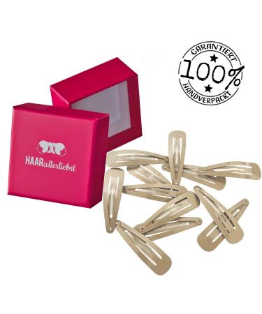 Hair-Minded Anti-Slide Grip Hair Clips for Blonde Hair | 12 Pack Beige Clips with Pink Storage Box | 5cm - Buy Online on GoSupps.com