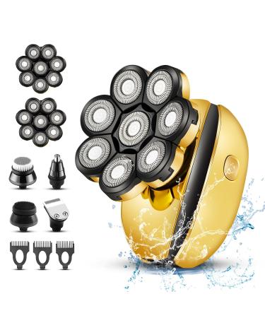 Head Shavers for Bald Men Electric Razor for Men's Head and Face Professional Mens Razors Rotary Head Shavers Rechargeable 8D Rotary Shaver Grooming Kit with Type-C Charge