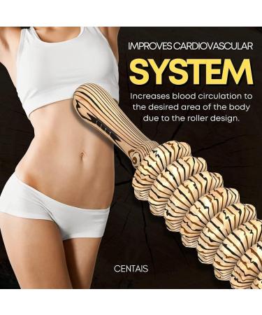Cellulite Massage Device | Wooden Massage Roller & Fascia Roller | Maderotherapy Anti-Cellulite Treatment - Buy Online on GoSupps.com