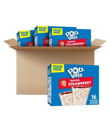 Pop-Tarts, Breakfast Toaster Pastries, Frosted Strawberry, Fun Snacks For Kids (64 Toaster Pastries)