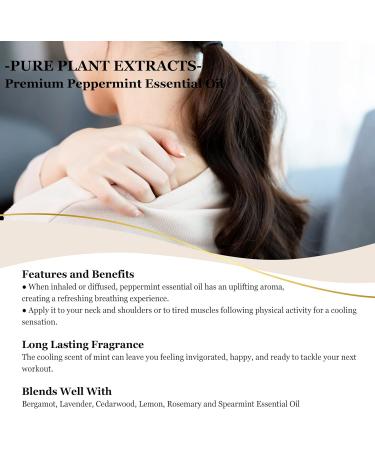 EUQEE Peppermint Essential Oil 10ml - Pure Natural Aromatherapy Oil for Diffuser and Relaxation - Pack of 1 - Buy Online on GoSupps.com