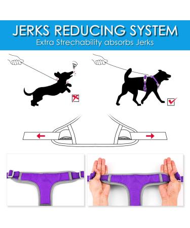 Thinkpet Anti Zug Dog Harness - Adjustable No-Choke Dog Harness with Handle Reflective & Breathable Size L (Purple) - 1 Pack for Easy Control - Buy Online on GoSupps.com