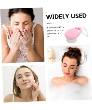 Angoily Facial Exfoliator Scrub Cleansing Scrub Brush Handle Facial Cleansing Brush Scrubber Silica Gel face Facial Cleanser Facial Brush washbasin Soft Fur Tool Manual face Washing Brush - Buy Online on GoSupps.com