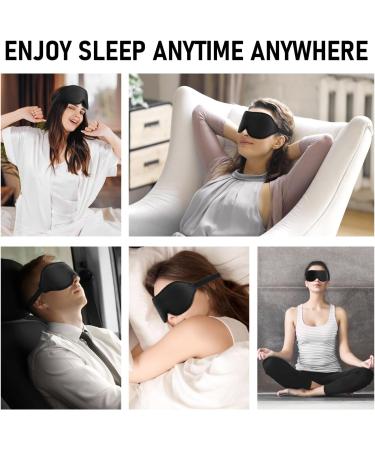 3D Contoured Eye Mask for Sleeping | No Pressure Adjustable Strap Lightweight & Breathable Black Sleep Mask for Travel & Home - Buy Online on GoSupps.com