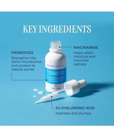 Buy Marcelle 2% Hyaluronic Acid + Probiotic Serum | Vegan Cruelty-Free Oil-Free Hypoallergenic - International Shipping Available - Buy Online on GoSupps.com