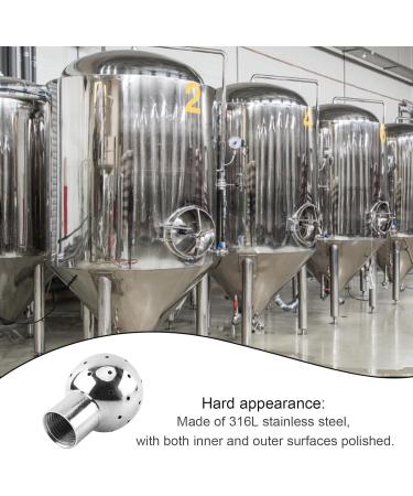 Virtcooy Tank Cleaning Ball Spray Fixed Rotating Sanitary Spray Head Stainless Steel Cleaning Spray Ball for Home Cleaning Maintenance - Buy Online on GoSupps.com