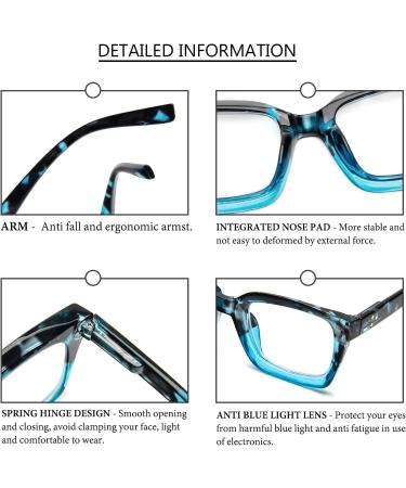 MMOWW Oversized Reading Glasses for Women 3 Pack - Blue Light Blocking Computer Readers +1.5 x Magnification - Buy Online on GoSupps.com