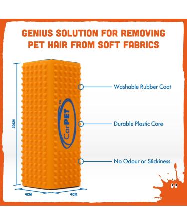 CarPET Pet Hair Remover for Home & Car Interior - Lifts & Removes Pet Hair Instantly - Works on All Animals - Orange - Buy Online on GoSupps.com