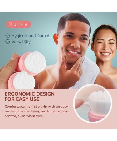 Silicone Face Scrubber 2 Pack - Gentle Exfoliating Brush for Skincare Cleansing & Face Wash - Versatile Pink Facial Scrubber for All Skin Types - Buy Online on GoSupps.com