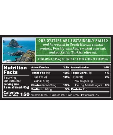 Crown Prince Smoked Oysters in Oil - 3 Ounce (Pack of 2) - Buy Online on GoSupps.com