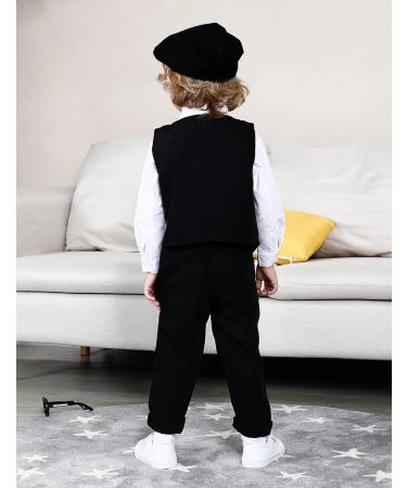 Mint Green Baby Boys 5pcs Wedding Suit Set 18-24 Months | Black Blazers Outfit with Shirt, Trousers, Waistcoat, Bowtie & Cap | 1-4 Years - Buy Online on GoSupps.com