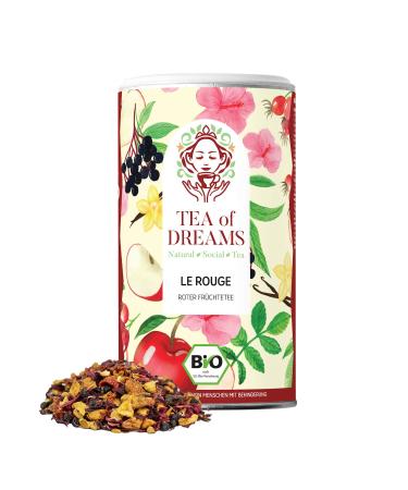 Tea of Dreams Organic Fruit Tea | "Le Rouge" | Sugar Free Black Fruit Tea | Loose Tea | 70g
