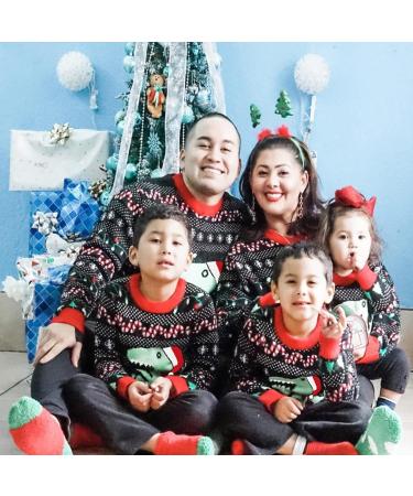 OFIMAN Family Matching Dinosaur Christmas Jumper for Kids and Adults | Ugly Xmas Outfit | Knit Pullover | Size 8-9 Years - Buy Online on GoSupps.com