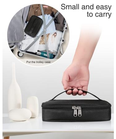 Nail Drill Bag with Bits Holder - Electric Nail Machine Kit Organizer for Women - Includes Nail Sanding Bands Case - Black - Buy Online on GoSupps.com