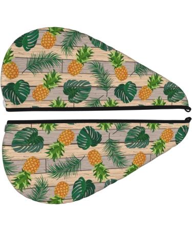 Super Absorbent Pineapple Palm Leaves Microfiber Hair Towel for Women - Quick Dry Coral Velvet Wrap for Long Curly & Thick Hair - International Shipping - Buy Online on GoSupps.com