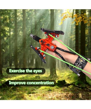 Faniewy Professional Slingshot Wrist Rocket Slingshot with Infrared Light Aiming System Sight for Hunting with Heavy Duty Launching Bands - red - Buy Online on GoSupps.com