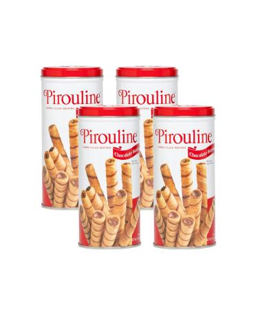 Pirouline Rolled Wafers  Chocolate Hazelnut  Rolled Wafer Sticks, Crme Filled Wafers, Rolled Cookies for Coffee, Tea, Ice Cream, Snacks, Parties, Gifts, and More  3.25oz Tin 4pk 3.25 Ounce (Pack of 4)