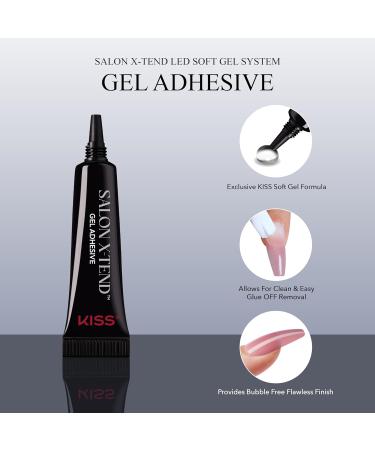 KISS Salon X-tend Press-On Nails with Nail Glue | Clear Gel Adhesive - 10ml | Perfect Fit & Easy Application - Buy Online on GoSupps.com