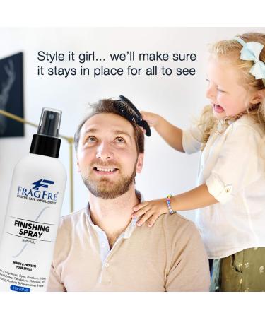 FRAGFRE Hair Finishing Spray 8 oz - Flexible Soft Hold for Sensitive Skin - Fragrance Free & Hypoallergenic - Parabens Free - Quick Dry Formula - Gluten Free Vegan - Buy Online on GoSupps.com