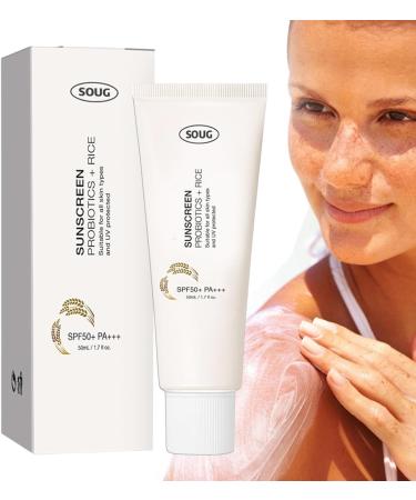  Kixolazr SPF50+ Organic Rice Sunscreen Moisturizing Sun Lotion Rice Extract Sunscreen Face Moisturizer Sun Protection Skin Care Solution - Buy Online on GoSupps.com