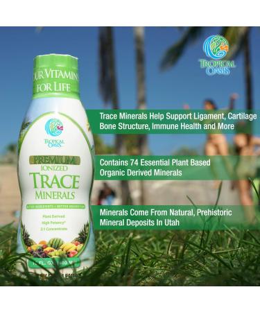 Tropical Oasis Premium Ionized Plant Based Trace Minerals Liquid- 16 oz (32 Servings) - Buy Online on GoSupps.com