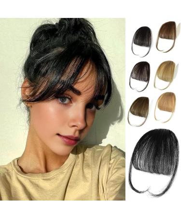 Clip-in Bangs 100% Natural Real Human Hair Wispy Bangs Forehead Hair Extensions Air Bangs Fringe Wig Hairpieces for Women Black Brown Red Blonde Wine Red - Buy Online on GoSupps.com