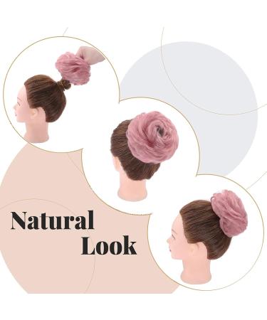 Buy Silk-Co Hair Part with Rubber Band - Wavy Soft Bun Extensions 45g in Dark Pink | Thickening Messy Bun Updos - Buy Online on GoSupps.com