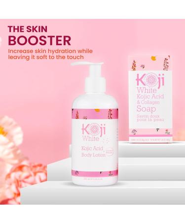 Koji White Kojic Acid & Collagen Body Lotion - Hydrated & Radiant Skin with Arbutin Deep Moisturizing Nourishing Care for Smooth & Healthy-Looking Skin Vegan 8.45 Fl Oz (1 Bottles) - Buy Online on GoSupps.com