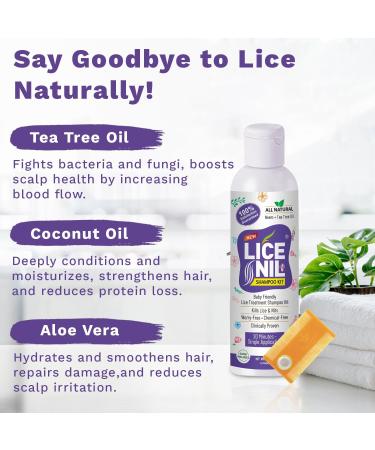 Licenil Lice & Nits Treatment Shampoo - Neem & Tea Tree Oil | Herbal Head Lice Removal for Adults & Children - 118 ml - Buy Online on GoSupps.com
