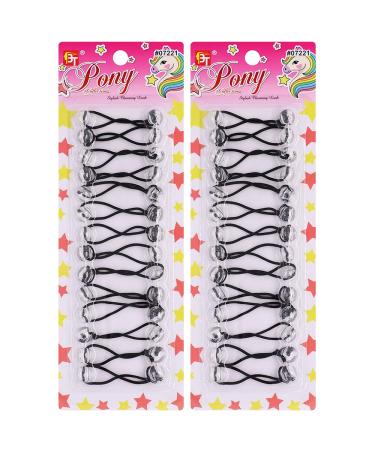 28 Pcs Hair Ties 12mm Ball Bubble Ponytail Holders Colorful Elastic Accessories for Kids Children Girls Women All Ages (Clear Assorted - Clear)