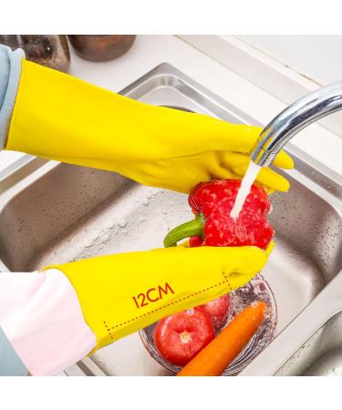 VGO 10 Pairs Reusable Kitchen Gloves - Long Arm Multi-Functional XL - Perfect for Household Cleaning & Dishwashing - Yellow (HH4601) - Buy Online on GoSupps.com
