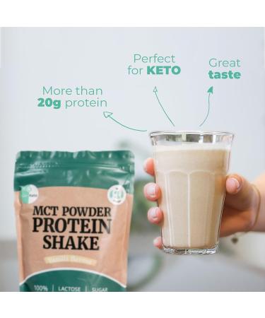 Go-Keto MCT Vegan Protein Shake Vanilla Powder 400g | TCM Coconut Oil Keto Diet | Vegan Pea & Rice Protein Best Amino Acid Profile | Sugar & Lactose Free - Buy Online on GoSupps.com