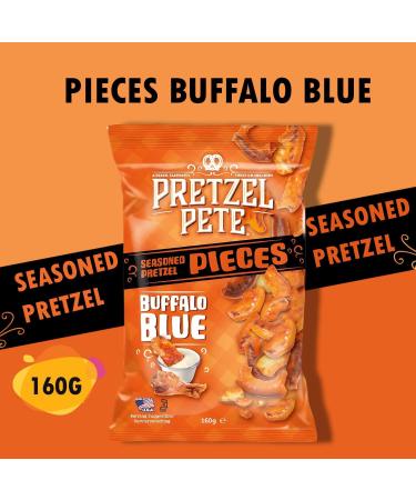 Pretzel Pete Pieces Pretzel Snack Pick N Mix | Choose From 8 Flavours | Buffalo Blue Cheese Pizza Cinnamon Honey Mustard Jalapeno Smokey Bacon BBQ Sour - Pack of 3 X 160g - Buy Online on GoSupps.com