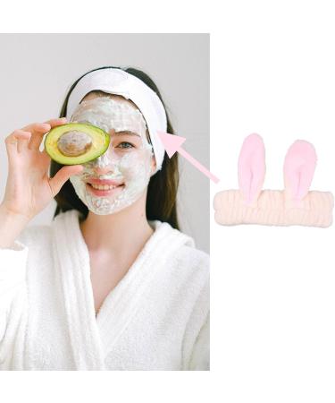 Headband for Washing Face and Makeup Cute Bunny Ear Hairband Elastic Headband for Shower Sports Spa Skincare Beauty Head Wraps Hair Accessories for Women Girls Pink - Buy Online on GoSupps.com