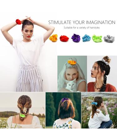 12 Pack LED Light Hair Accessories - Fluorescent Scrunchies, Fiber Optic Barrettes, Multicolor Glow in the Dark Party Favors - Buy Online on GoSupps.com