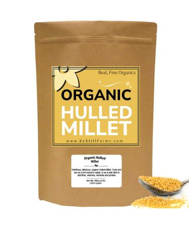 Organic Hulled Millet Grain (5lb) Be Still Farms - Whole Millet Seeds Bulk - Great for Cereal Little Millet Rice Grits Porridge Salad - High in Fiber | USA Grown | USDA Certified | Vegan | Non-GMO 5 lbs