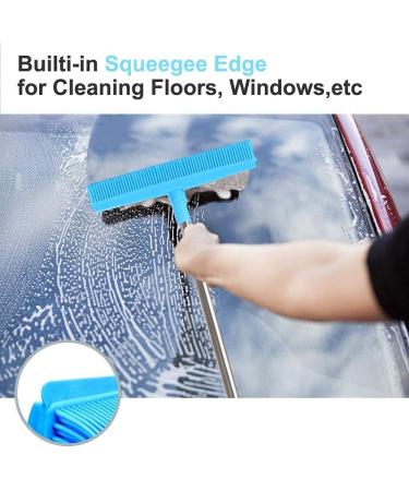 LandHope 51-inch Carpet Rake - Pet Hair Remover Broom & Squeegee for Indoor & Outdoor Cleaning - Non Scratch Bristles - Blue - Buy Online on GoSupps.com