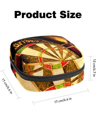 Menstrual Pad Bag with Zipper - Stylish Tampons Collection Bag for Women & Girls | Cool Sports Darts Design - Buy Online on GoSupps.com
